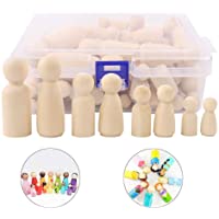 Muñecas de clavija de madera personas inacabadas-50 piezas de muñecas de madera decorativas de bricolaje-pintura de…
